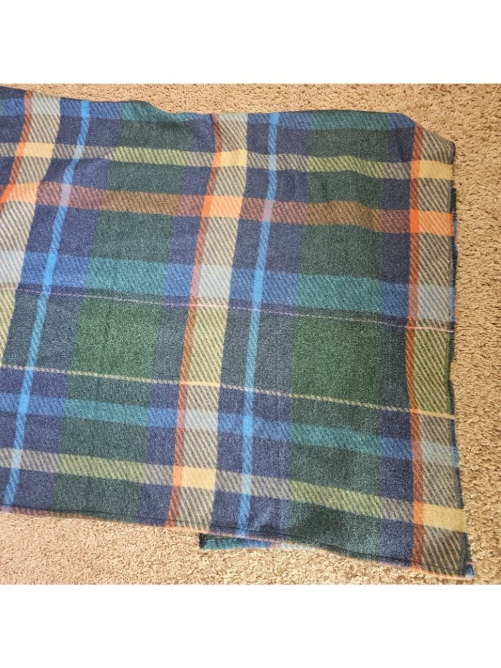 CJ Banks Open Front Shawl Wrap Womens 41x29 Plaid Green Blue Poncho - Picture 10 of 10